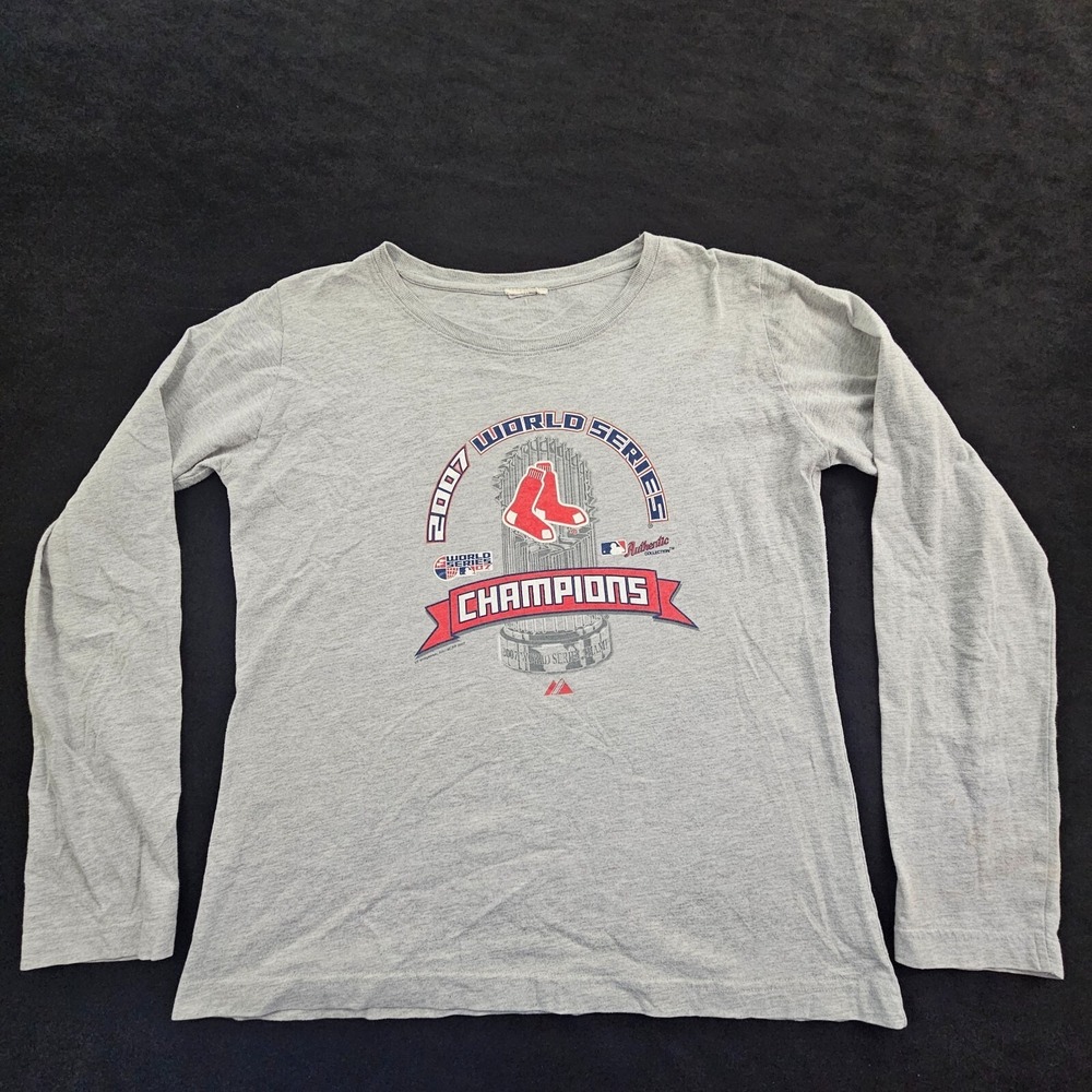 Boston Red Sox 2007 World Series Champions Gray Short Sleeve T-Shirt Women's M